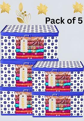 Blue And White 5 Pieces Printed Multi Utility Organisers