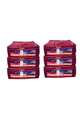 Maroon Set Of 6 Regular Multi Utility Organisers