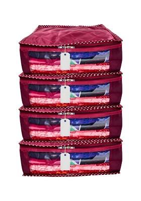 Maroon Set Of 4 Regular Multi Utility Organisers