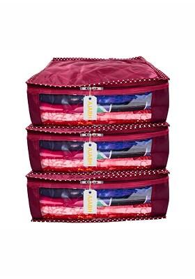 Maroon Set Of 3 Regular Multi Utility Organisers