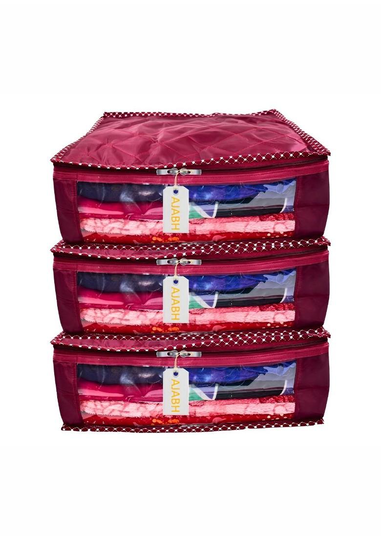 Maroon Set Of 3 Regular Multi Utility Organisers