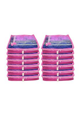 Pink 12 Pieces Non Woven Saree Covers