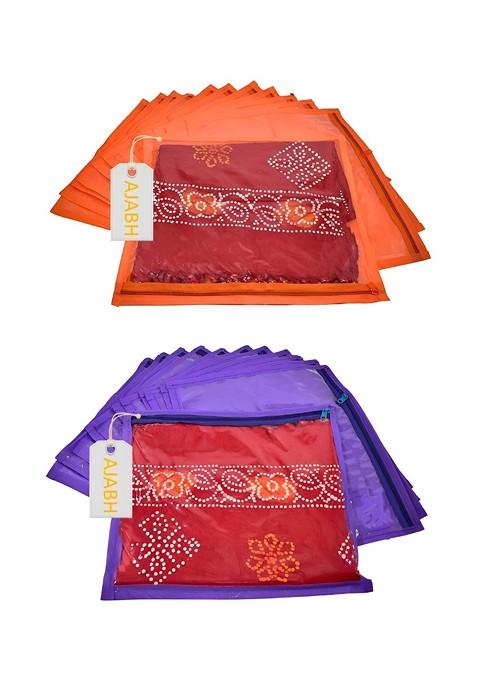 Set Of 24 Multi Utility Saree Cover Bag Wardrobe Storage Organisers