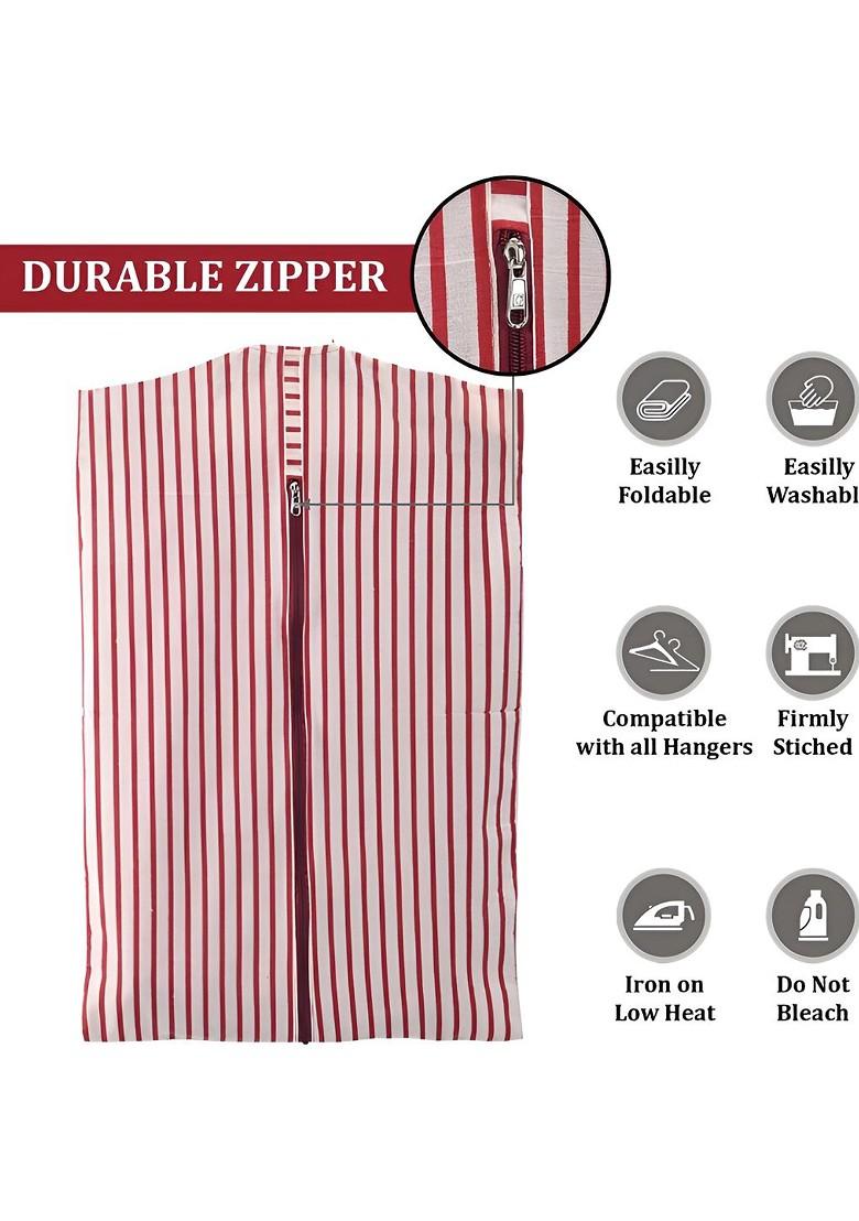 Saree Cover Set Of 10 Striped Regular Multi Utility Organisers