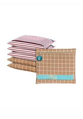 Brown 6 Pieces Multi Utility Cotton Saree Cover Organisers