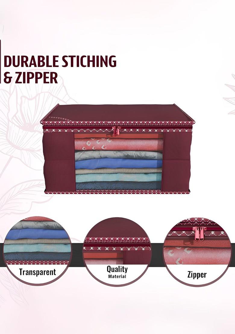 Maroon And Purple 6 Pieces Saree Cover Organisers