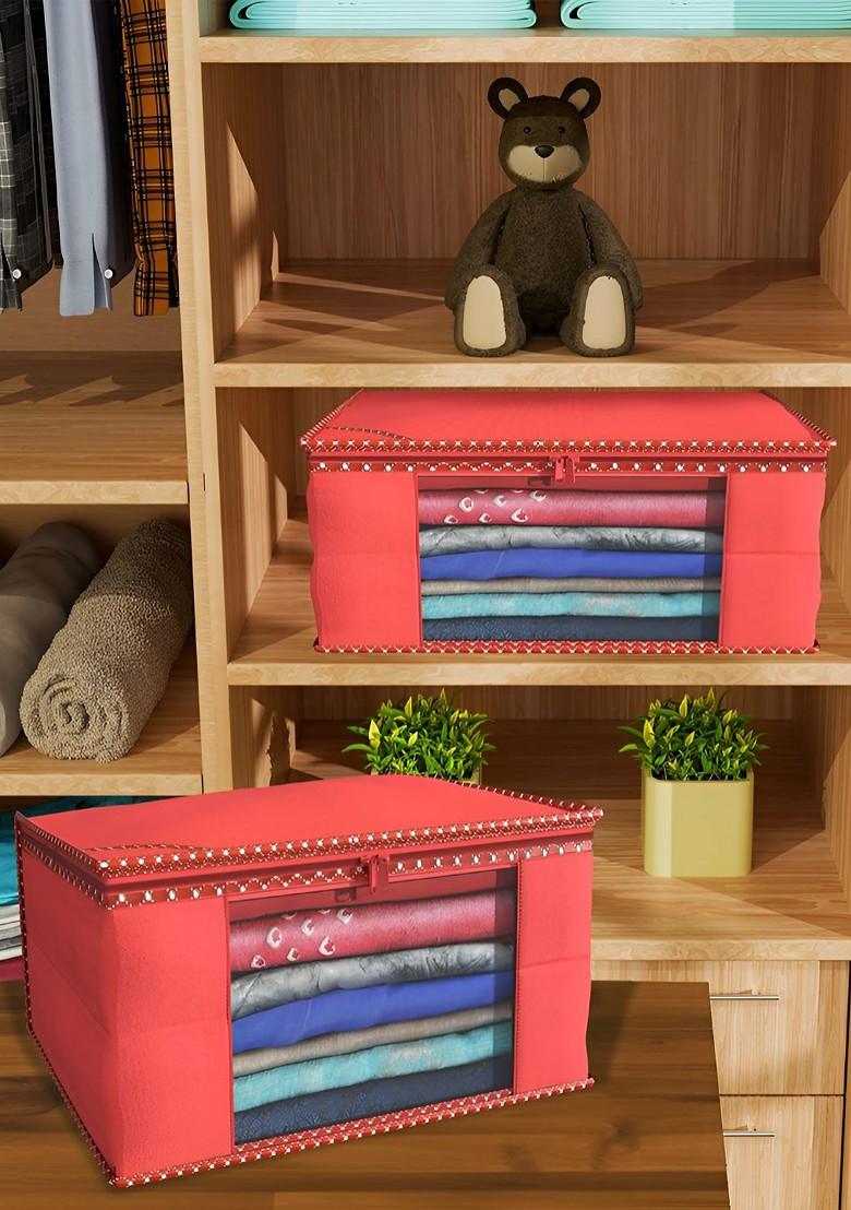 Red And Pink 6 Pieces Saree Cover Organisers