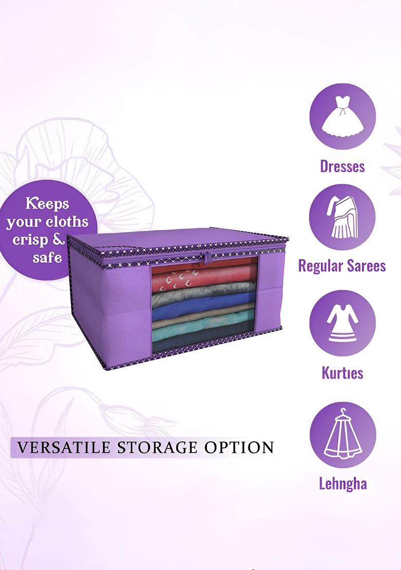 Purple And Black 6 Pieces Saree Cover Organisers