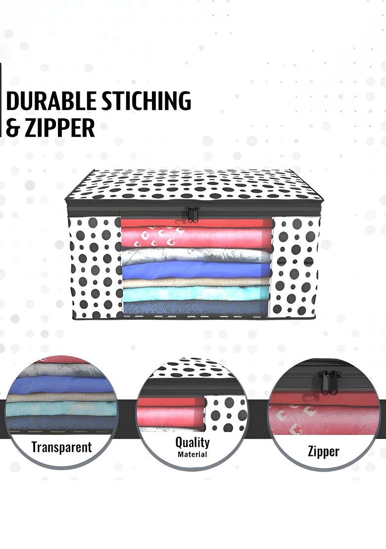 White And Red 6 Pieces Printed Foldable Saree Cover Organisers