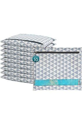 Grey 10 Pieces Multi Utility Cotton Saree Cover Organisers