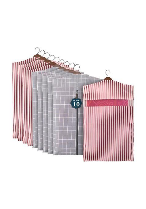 Saree Cover Grey Set Of 10 Regular Multi Utility Organisers