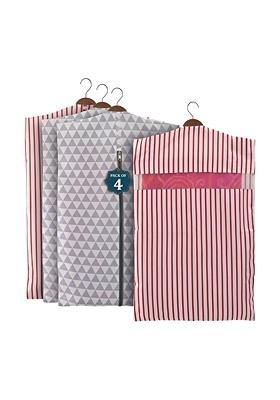 Saree Cover Grey Set Of 4 Regular Multi Utility Organisers