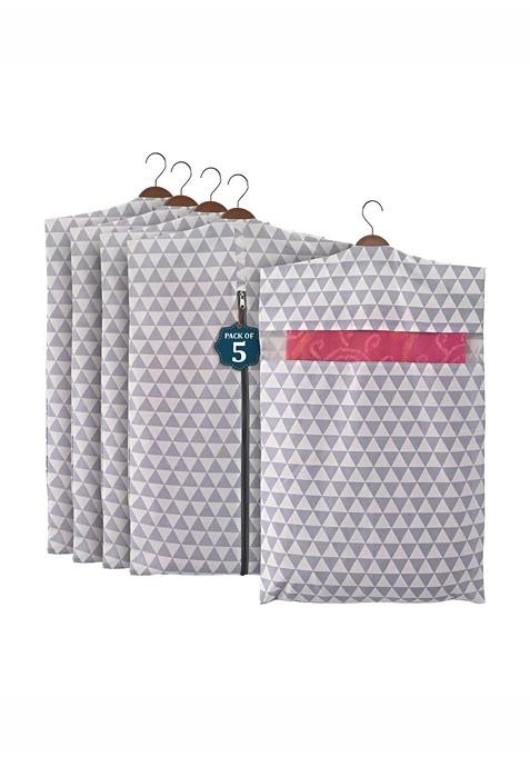 Saree Cover Grey Set Of 5 Multi Utility Organisers