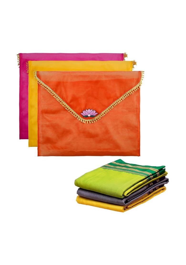 Orange Set Of 3 Regular Multi Utility Organisers