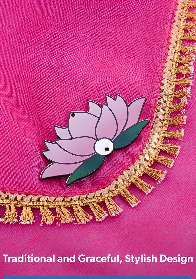 Pink And Gold Toned 12 Pieces Organza Saree Covers Organisers