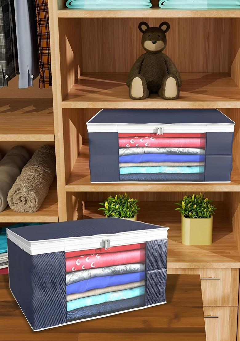 Grey Set Of 6 Non Woven Saree Cover 9 Inch Clothes Bag