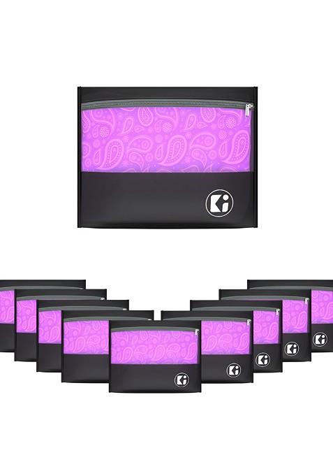 Black Set Of 10 Parachute Waterproof Saree Cover And Travel Storage Bag Organisers