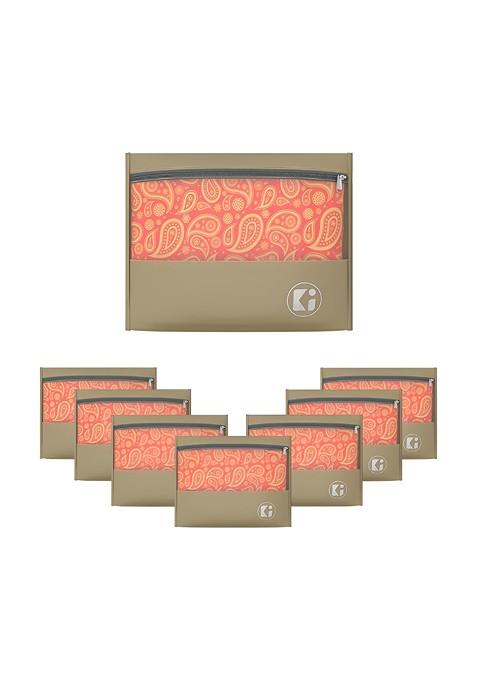Brown Set Of 8 Parachute Waterproof Saree Cover And Travel Storage Bag Organisers