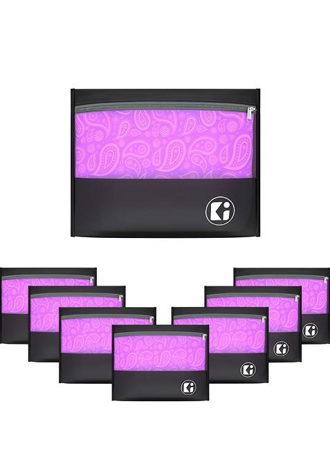 Black Set Of 8 Parachute Waterproof Saree Cover And Travel Storage Bag Organisers