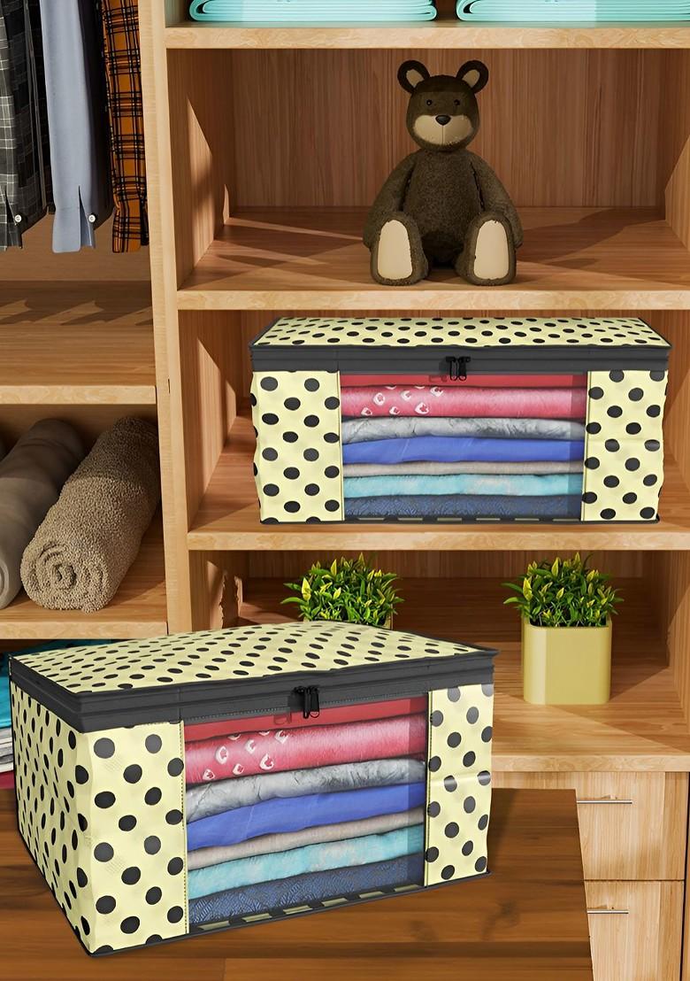 Cream Coloured Set Of 6 Non Woven Saree Cover 9 Inch Clothes Bag