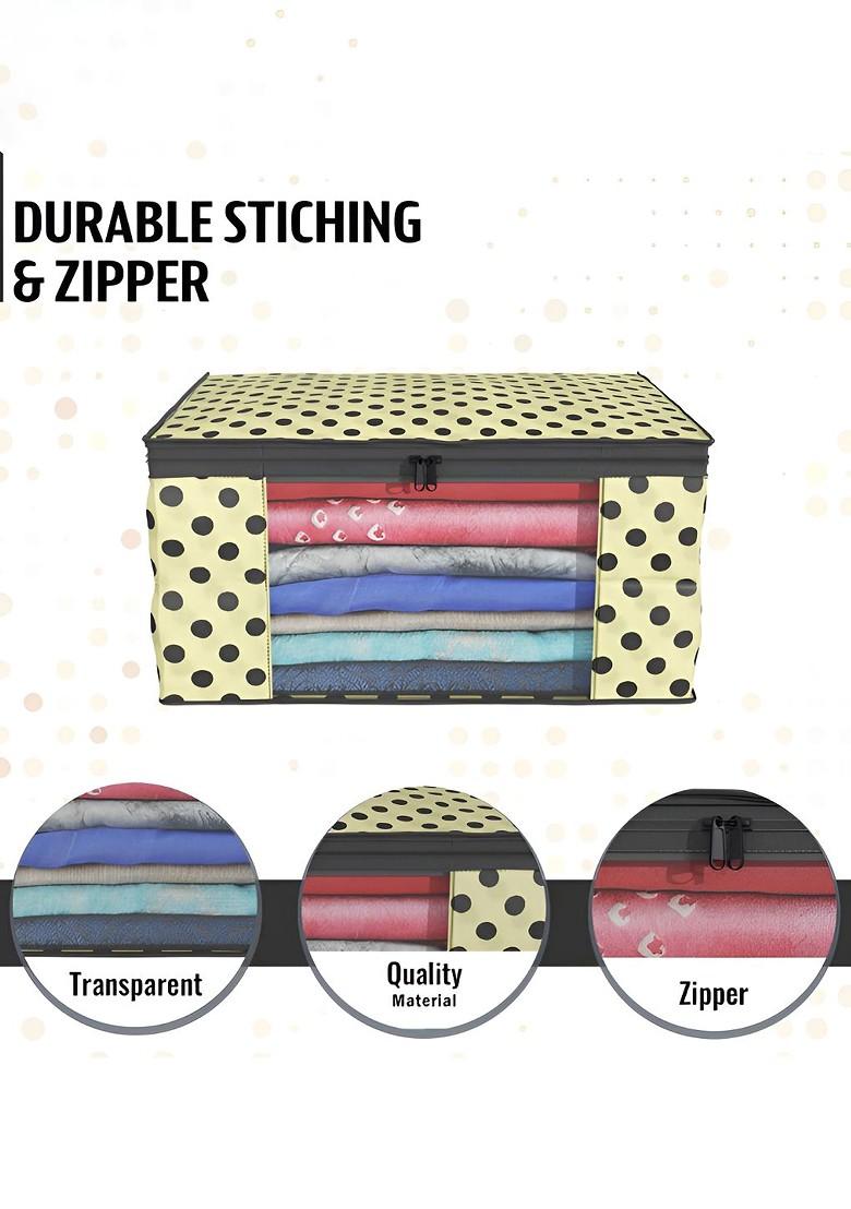 Cream Coloured Set Of 9 Non Woven Saree Cover 9 Inch Clothes Bag