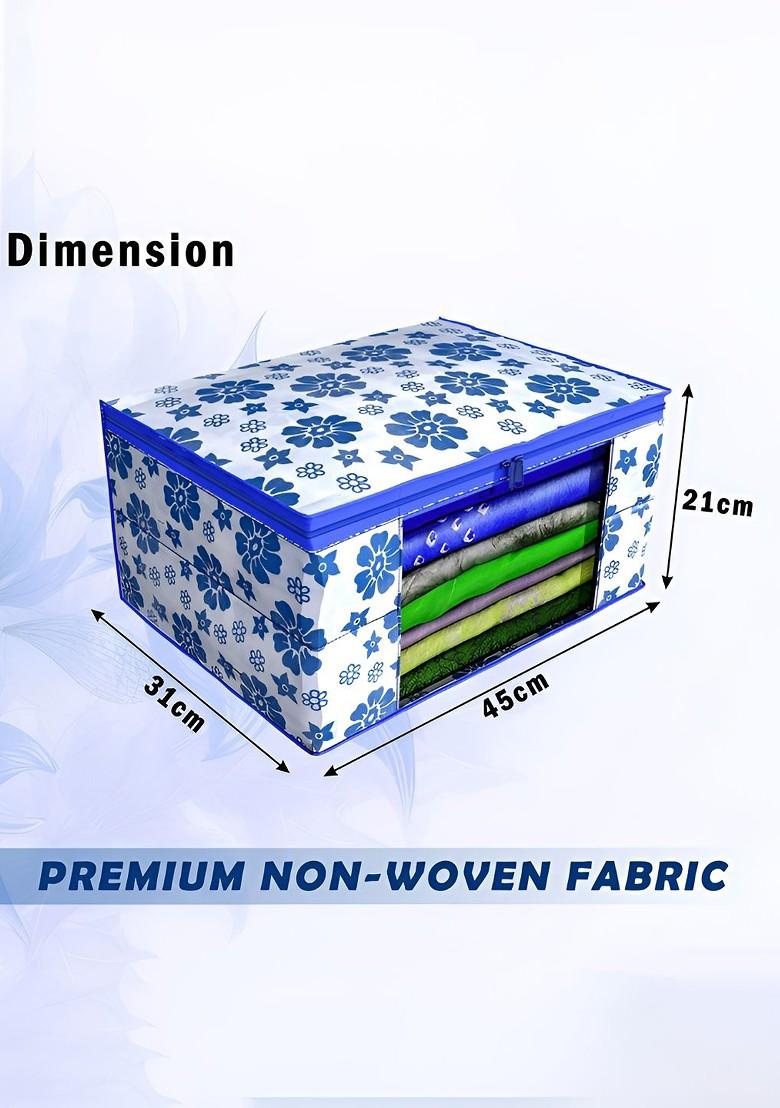 Blue Set Of 6 Non Woven Saree Cover 9 Inch Clothes Bag