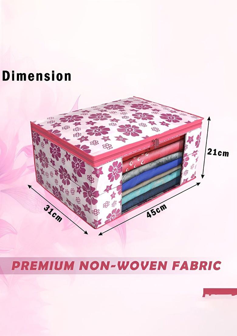 Pink Set Of 9 Non Woven Saree Cover 9 Inch Clothes Bag