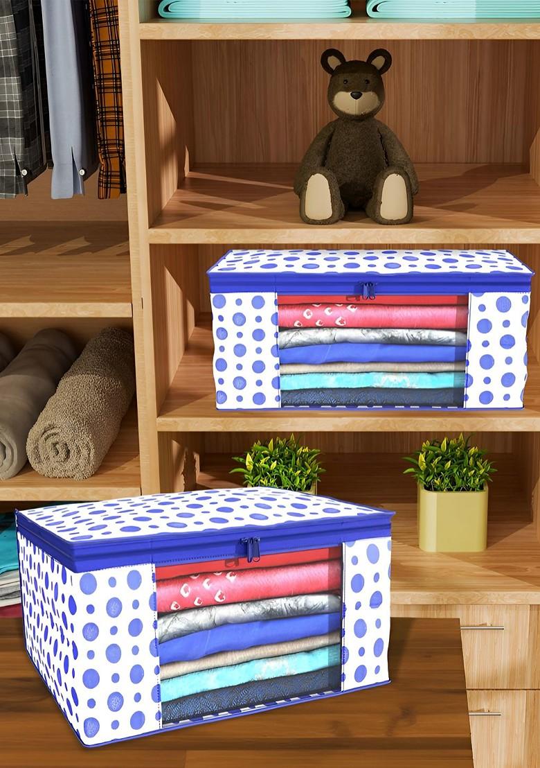 Blue Set Of 6 Non Woven Saree Cover 9 Inch Clothes Bag