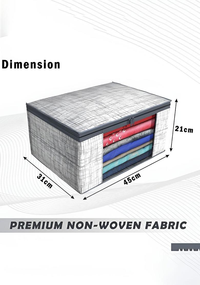 Grey And White 9 Pieces Non Woven Saree Cover 9 Inch Clothes Bag