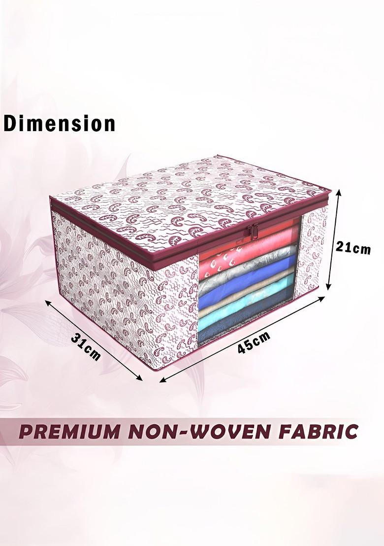 Maroon 6 Pieces Non Woven Saree Cover 9 Inch Clothes Bag