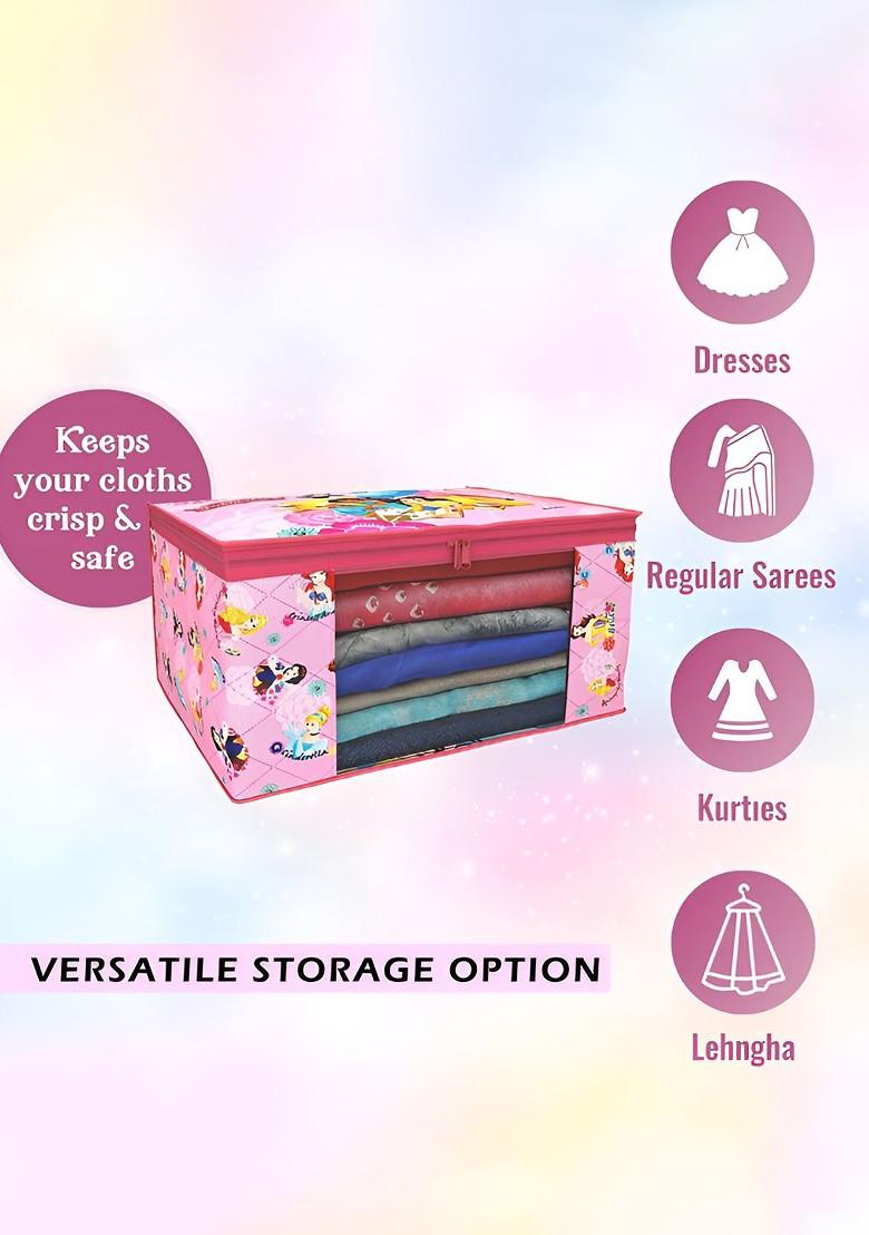 Pink And Blue 4 Pieces Non Woven Saree Cover 9 Inch Clothes Bag