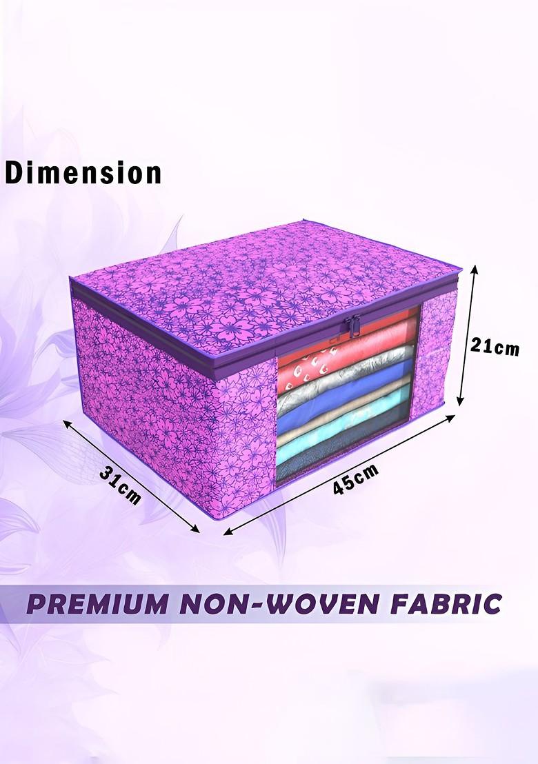Purple And Blue 6 Pieces Non Woven Saree Cover 9 Inch Clothes Bag