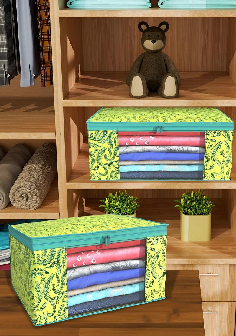 Green 6 Pieces Non Woven Saree Cover 9 Inch Clothes Bag