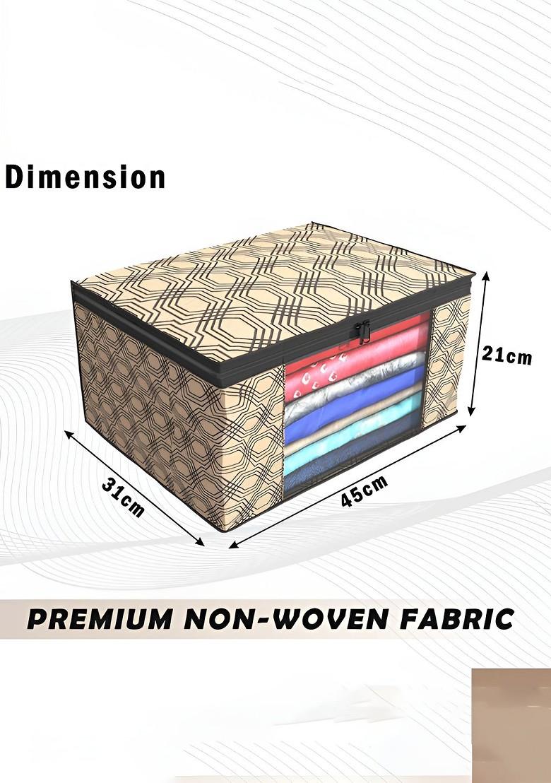 Brown And Black 6 Pieces Non Woven Saree Cover 9 Inch Clothes Bag