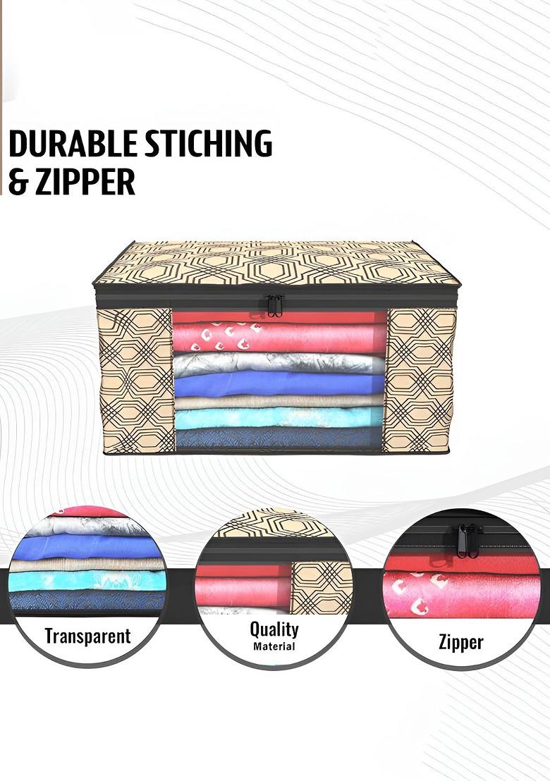 Brown And Black 6 Pieces Non Woven Saree Cover 9 Inch Clothes Bag