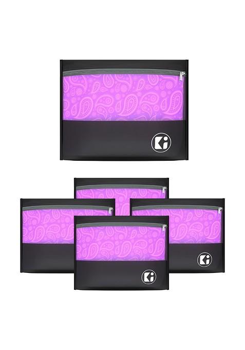 Black 5 Pieces Parachute Waterproof Saree Cover And Travel Storage Bag Organisers