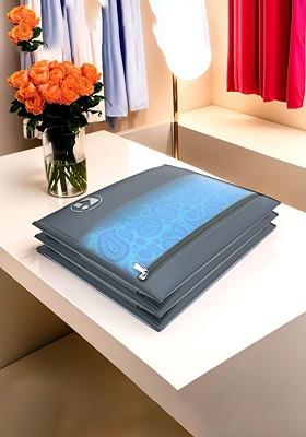 Grey Set Of 3 Parachute Waterproof Saree Cover And Travel Storage Bag Organisers