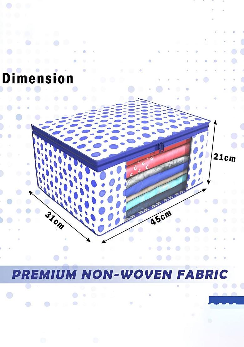 Blue Set Of 4 Non Woven Saree Cover 9 Inch Clothes Bag Organisers