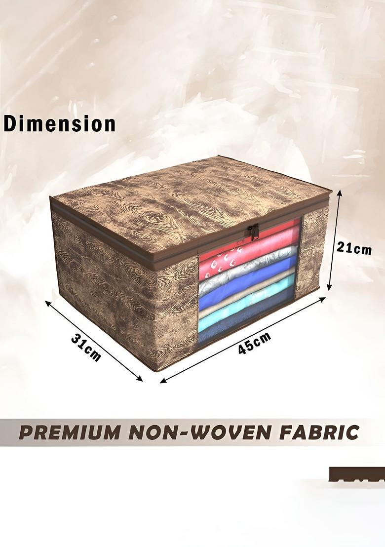 Brown 4 Pieces Non Woven Saree Cover 9 Inch Clothes Bag