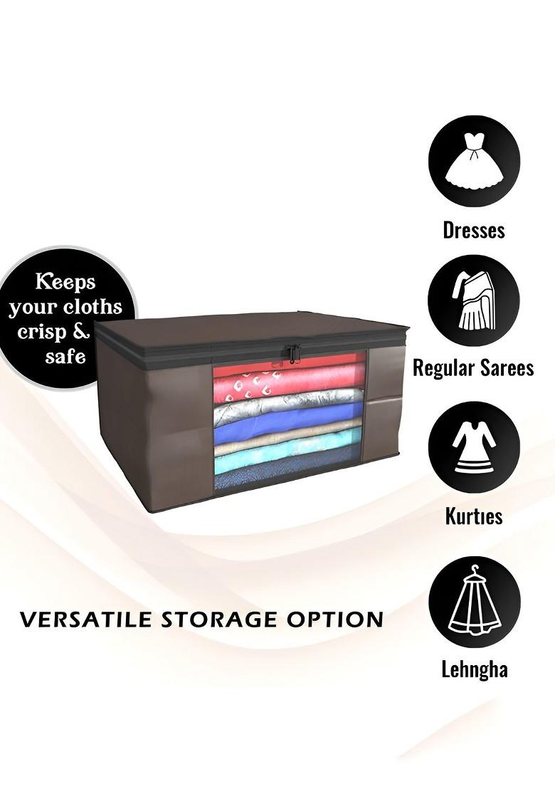 Brown Set Of 9 Non Woven Saree Cover 9 Inch Clothes Bag