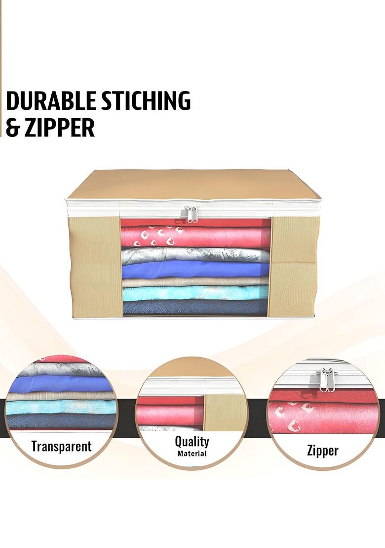 Brown Set Of 6 Non Woven Saree Cover 9 Inch Clothes Bag