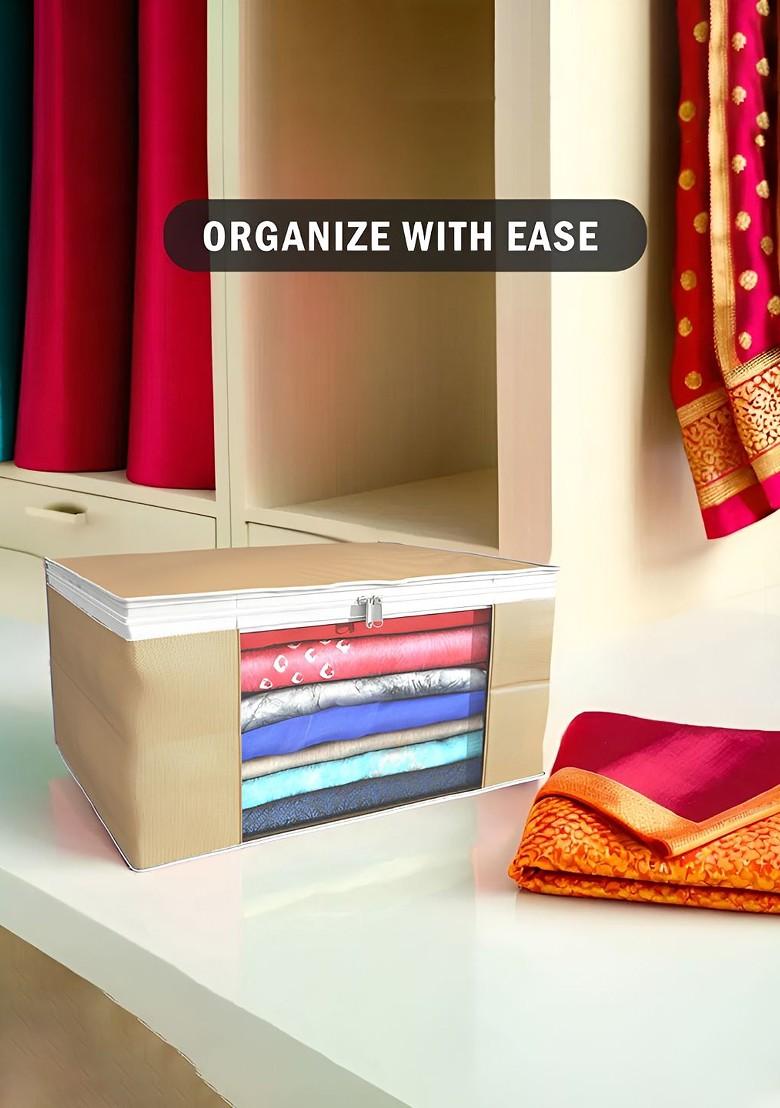 Brown Set Of 6 Non Woven Saree Cover 9 Inch Clothes Bag