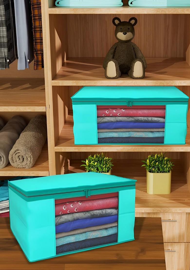 Green Set Of 9 Non Woven Saree Cover 9 Inch Clothes Bag