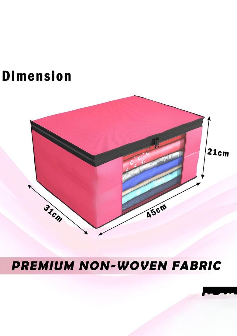 Pink Set Of 9 Non Woven Saree Cover 9 Inch Clothes Bag