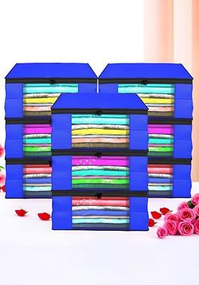 Blue Set Of 9 Non Woven Saree Cover 9 Inch Clothes Bag