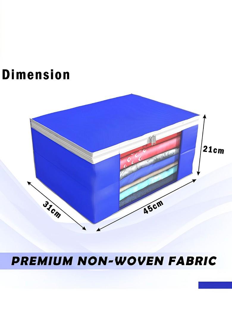 Blue Set Of 9 Non Woven Saree Cover 9 Inch Clothes Bag