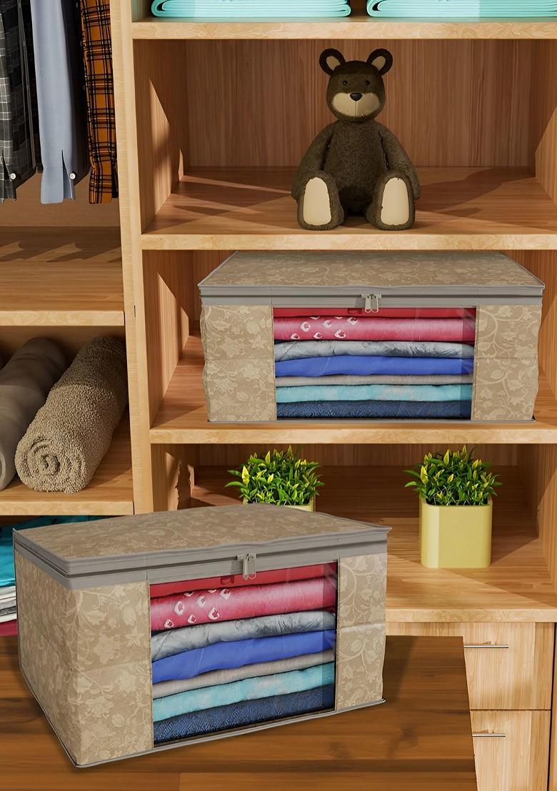 Brown Set Of 9 Non Woven Saree Cover 9 Inch Clothes Bag