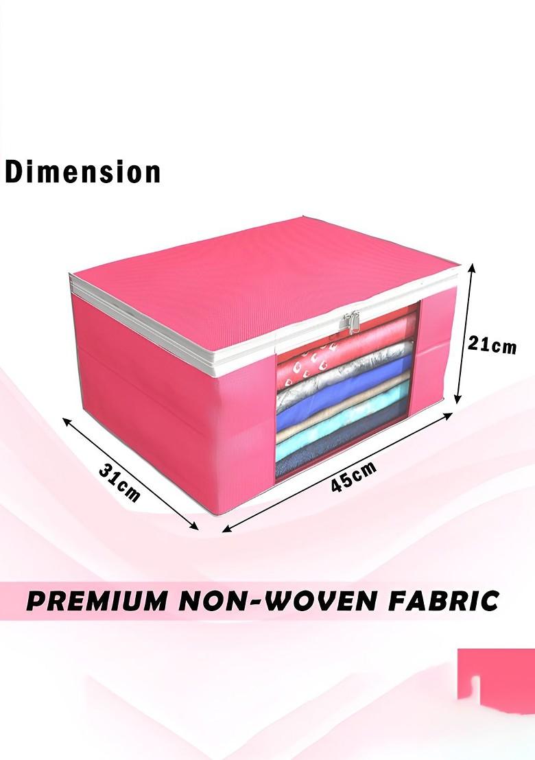 Pink Set Of 9 Non Woven Saree Cover 9 Inch Clothes Bag