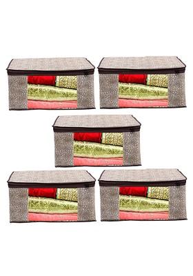 Set Of 5 Brown Printed Organisers