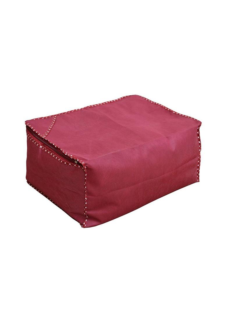 Set Of 2 Black And Maroon Printed Saree Organiser